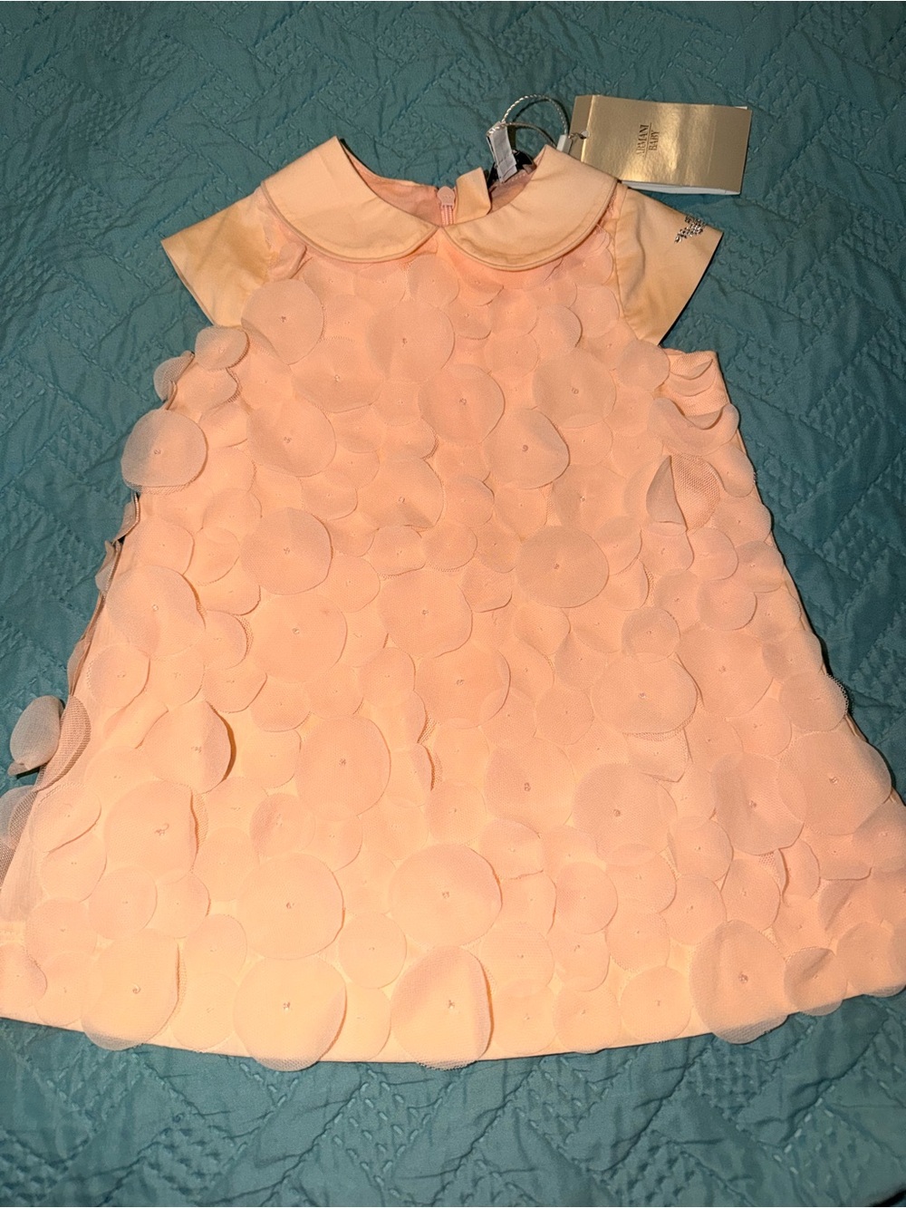 Armani Baby Girls' light orange Petal Appliqué Dress